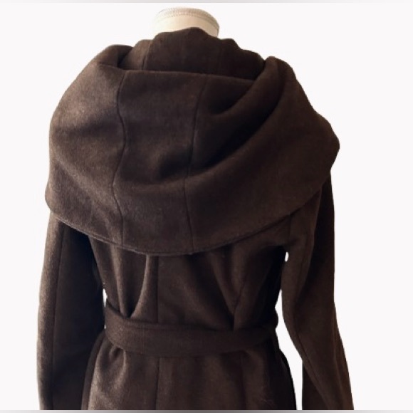 COLE HAAN Brown Wool Coat Jacket SZ 4 XS Small Designer Brown Wool Blend Fall - Picture 5 of 12